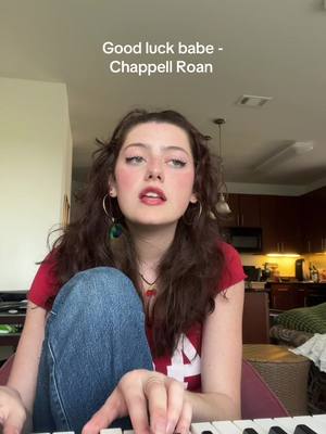 A post by @naxbeli on TikTok caption: GOOD LUCK BABE!!!! #goodluckbabe #chappellroan #midwestprincess #songcover #trend #singer #fyp 