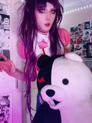 A post by @minteyecos on TikTok caption: immmm sooooo tiredddddddd || #danganronpacosplay #danganronpa2 #danganronpa #mikantsumikicosplay #mikantsumiki #mikancosplay 