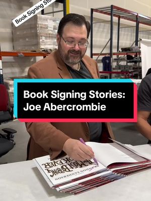 A post by @authorbrandonsanderson on TikTok caption: Book Signing Story Time.  Joe Abercrombie once made me sign his book in an airport bookstore… #BrandonSanderson #booksigning #TheMostBoringBookEver #BookTok 