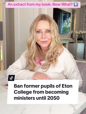 A post by @carolvorders on TikTok caption: In my book #NowWhat, I outline a bold plan for change—one that includes banning Old Etonians from holding cabinet positions until 2050. Here’s why. Since 1721, this country has had 57 prime ministers. Shockingly, 20 of them attended Eton College, with 5 of the last 15 PMs since 1955 hailing from the same elite institution. A third of our leaders since 1955 were molded by the same privileged halls. By 2021, the influence of Eton-educated boys over our public life hit a staggering peak—perhaps even more pervasive than 100 years ago. But what has this legacy of power done for the people of this country? Time and time again, we’ve seen that real, lasting change never comes from a small, insular group clinging to power. This is why I believe it's time to close the doors. No Old Etonian should be allowed to sit in the cabinet before 2050. Let’s reset the system. What do you think? I’ll be discussing this and my other 9 points for change this Saturday, September 21st at Carol Vorderman: Live and Outspoken at London’s @southbankcentre. With every ticket, you’ll receive a copy of #NowWhat—it’s full of wit, fire, and hope for the future. I truly hope it sparks something in you! Joining me will be the incredible @emmak67 (Emma Kennedy), ready with some tough, thought-provoking questions. 🎟️ Get your tickets through the link in my bio. I can’t wait to see you there. Let’s make this conversation count.