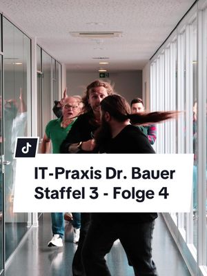 A post by @as_dialoggroup on TikTok caption: Die Feuertaufe für Dr. Bauer und @Nik. #drbauer #letsskipthebla #parodie #comedy #sketch #it #office #büro #serie #marketing #viral #satire #fyp #windows #apple #mac #dominikartefex 