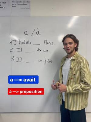 A post by @francaiscommejamais on TikTok caption: a / à ? 🤝🇫🇷 #learnfrench #french #teachersoftiktok 