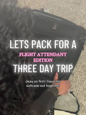 A post by @thatssore on TikTok caption: Pack with me for a 3 day trip as a flight attendant  #cabincrew #cabincrewlife #foryou #flightattendanttiktok #airport #dayinthelife #traveltiktok #layoverdiaries #BlackTikTok #commuterlife 