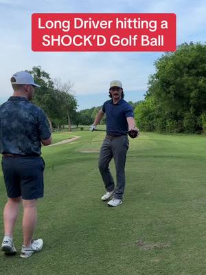 A post by @david_randall on TikTok caption: Professional Long Driver hits the World’s Loudest Golf Ball📣💥 #shockdgolfballs #golf #golftiktok 