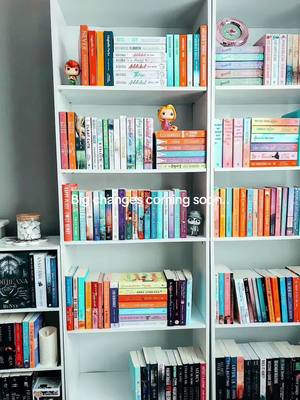 A post by @readingwithamy on TikTok caption: Sorry for going mia for a month✌🏼explation video coming up next.. #BookTok #bookshelf #bookshelftour #massivebookunhaul #bookunhaul #bookunhauling #bookworm #bookcollection 