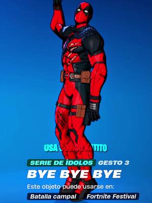 A post by @katojacks on TikTok caption: Nuevo gesto BYE BYE BYE 🗣️🔥 || usa código KATITO para apoyarme 💕✨ || #deadpool #byebyebye #nsync #deadpooldance #dancedeadpool #fortnite #deadpoolfortnite #fortnitedeadpool #emotebyebyebye #nsyncchallenge #deadpool3 #deadpooledit 