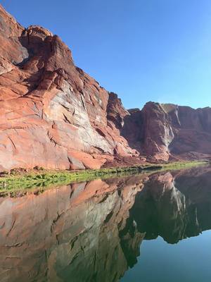 A post by @bradsblocks on TikTok caption: Took a backhaul service($80) to Glen Canyon Dam. Then turned around and got dropped off at Petroglyph Beach where our 11 mile kayak trip down the Colorado River started. This is one of the videos I took on the backhaul service to the dam. #leesferry #marblecanyon #thingstodo 