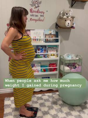 A post by @olgakay on TikTok caption: When people ask me: how much weight I gained during pregnancy. 🤪😂 - Seriosly though, I been tracking my weight from the moment I learned I was pregnant and so far I am #31weeks pregnant and 9 weeks before giving birth, 3rd trimester and I have gained 21 pounds.  - The healthy amount of weight gain is based on your starting weight before pregnancy. My healthy range is 25-35 pounds based on my starting BMI which was at 23.5  Rapid weight gain could be a sign of pregnancy complications like #gestationaldiabetes #preeclampsia #Edema so don’t skip your doctors appointments regardless of how natural building a new life is!  - The amount of weight you should gain during pregnancy depends on your pre-pregnancy body mass index (BMI). Here are the general guidelines provided by the American College of Obstetricians and Gynecologists (ACOG): 1. **Underweight (BMI < 18.5):**    Recommended weight gain: 28–40 pounds (about 12.7–18.1 kg)   2. **Normal weight (BMI 18.5–24.9):**    Recommended weight gain: 25–35 pounds (about 11.3–15.9 kg)   3. **Overweight (BMI 25–29.9):**    Recommended weight gain: 15–25 pounds (about 6.8–11.3 kg)   4. **Obese (BMI ≥ 30):**    Recommended weight gain: 11–20 pounds (about 5–9.1 kg) These are general recommendations. Your healthcare provider may adjust them based on your individual health needs and the progress of your pregnancy. 