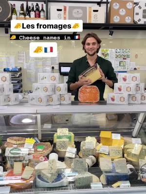 A post by @francaiscommejamais on TikTok caption: Les fromages! 🧀🇫🇷 #learnfrench #french #teachersoftiktok #fromage #cheese 