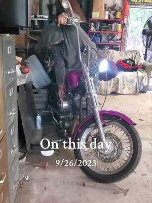 A post by @truckerballou on TikTok caption: #onthisday #harleydavidson #motorcycle #chopper 