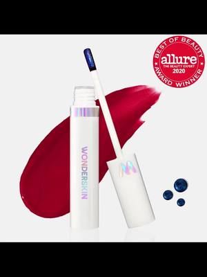 A post by @taemahy on TikTok caption: WONDER BLADING Lip Stain Masque 💙❤️ 🔗 @Wonderskin Beauty 