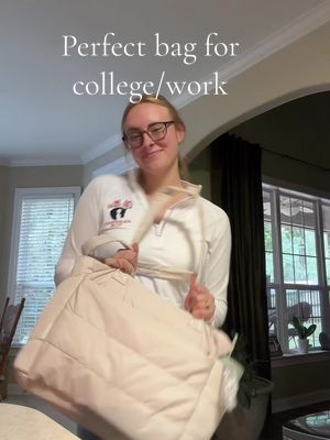 A post by @mad1gayle on TikTok caption: Pov: you found the best bag for college/work. @BAGSMART #collegebagsforgirls #totebag #xybca #olemiss 