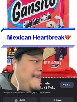 A post by @areallygoodjoke on TikTok caption: the stolen gansito 😔 #gansito #mexicanproblems #mexicanmemes 