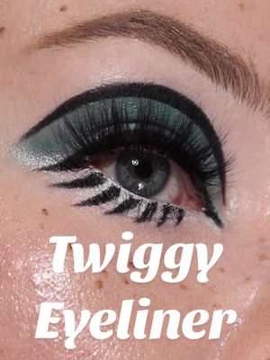 A post by @beatsbylizzie on TikTok caption: Swinging sixties with twiggy makeup @meltcosmetics #twiggymakeup #twiggy #60smakeup #60s 