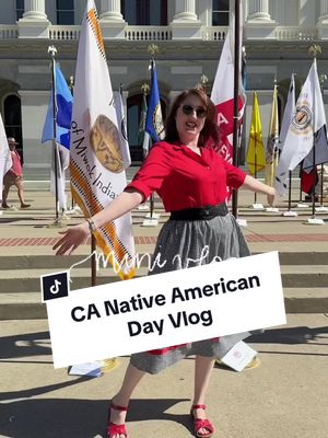 A post by @missgingerjones on TikTok caption: Bozho! Bodéwadmi Ndaw. (Hello! I’m Potawatomi.)  I attend the 57th annual California Native American Day on Friday. The focus this year is “Recognizing 100 Years of Citizenship and the Fight for the Right to Vote: 1924-2024.”  Would you like to see more vlog style content from me? (P.S. I didn’t style my hair bc it was 95°F and I simply would’ve sweated out the waves loool) @SNAHC #CaliforniaNativeAmericanDay #CitizenPotawatomiNation #Bodewadmi #sacramentoblogger #vintageaesthetic