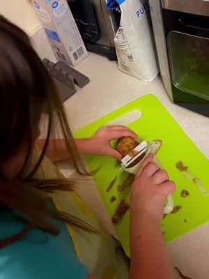 A post by @jmcwilliams8902 on TikTok caption: Mini Chef in the making 🥰 #cookingathometiktoktv #littlebutmighty #kidlife #littlechef #chefinthemaking #cookinglessons #smartgirl 