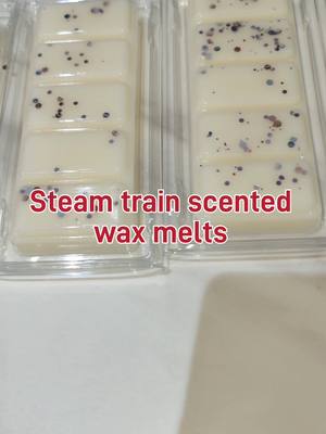 A post by @yorkshirecandleman on TikTok caption: steam train 🚂 sented wax melts #SmallBusiness #waxmeltsuk #waxmelts #steamtrain 