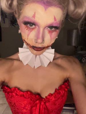 A post by @emilysharman_ on TikTok caption: Was it the boogeyman😳 #clown #halloweenmakeup #clownmakeup #halloweencostume #makeup 