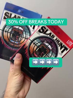 A post by @huntbreaks on TikTok caption: 30% OFF BREAKS TODAY AND TODAY ONLY 