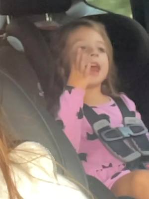 A post by @krissyleee on TikTok caption: When you’re driving with someone who likes everything from @Thatsnathanjames to Manson to @Christina Aguilera #littlemetalhead #rockprincess #toddlersoftiktok #fyp #singer 