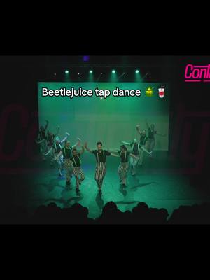 A post by @eleanxrmay on TikTok caption: the most fun ever!!! 🪲🥤 choreo by me 🕺 #beetlejuice #beetlejuicebeetlejuice #beetlejuicebway #tapdance #taptok #taptiktok #performance #dancelife #bloch #choreography @Continuity Dance Company 🩷 @BeetlejuiceBway 