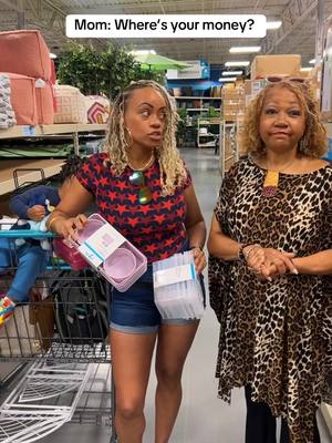 A post by @everythinglydia on TikTok caption: I could be 90 years old, if we shopping together MOMMY IS PAYING! 😂😂😂😂 Tag your mama!  PS: My mom Ate this up! Shes such a natural! 😂😍@Beverly M. Caesar  #motherdaughter #momhumor #shoppingwithmom 