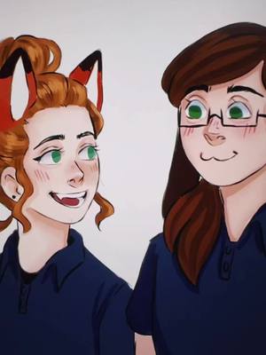 A post by @tired_lavender on TikTok caption: For our 10 year anniversary 💚💜 @Berrytera #thefoxandthehound #fyp #silly #drawing #art #BestFriends #cutie #olddisney #disney 