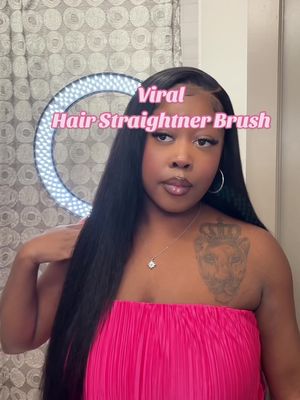 A post by @lawrenciadoll on TikTok caption: Curly or straight hair??🎀 #viral #hairstraightener #straighteningbrush #straighthair #fyp 