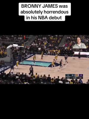 A post by @awfulcoaching on TikTok caption: Showing just how awful Bronny James was in his preseason NBA debut  #NBA #bronnyjames #losangeleslakers 