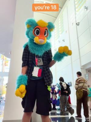 A post by @goat.likes.juice on TikTok caption: hooray!!! month late birthday post!!!  ☀️ #goatlikesjuice #furry #furryfandom #fursuit #afc2024 #anotherfurrycon #furryconvention 