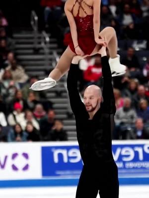 A post by @sportsemotions91 on TikTok caption: Their strength and flexibility are impressive #figureskating #IceSkating #patinajeartistico #patinacaoartistica #patinageartistique 