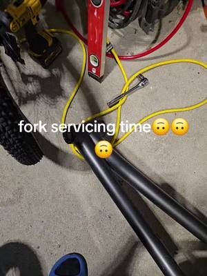 A post by @unleashedryzen on TikTok caption: #bike #fork #bikefork #servicing #service #rebuild  #dirt #dirtjumper #dirtjumperlife 