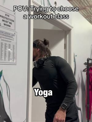 A post by @brobeingbasic on TikTok caption: Ypu should have heard the aerobics class 😅 #gymhumor #yoga #barre #spin #pilates #zumba 