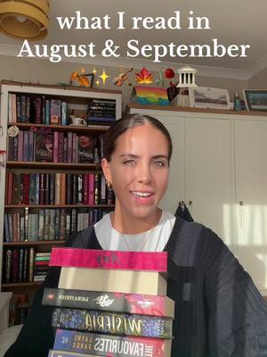 A post by @amymaybooks on TikTok caption: Aug/Sept were for 6⭐️ books 🏛️🥀🍂🍄🍁🎻 #amymaybooks #readingwrapup 