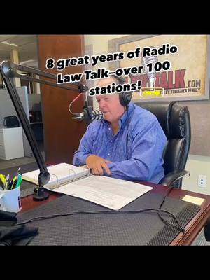 A post by @frederick on TikTok caption: 8 years of Radio Law Talk! #fredpenney #california #radiohost #radiolawtalk #lawyersoftiktok #viralradio #fredpenney 