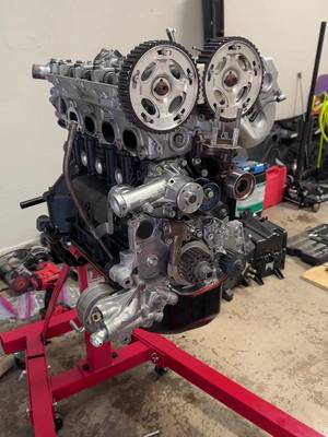 A post by @thedsmlife on TikTok caption: Head Bolted On and Torqued to Spec #arp #boosted #DIY #eclipse #awd #dsm #mitsubishi #4g63 #gsx #enginebuild #car #engine 