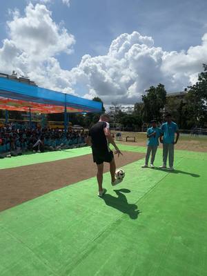 A post by @jamieknightfs on TikTok caption: Around the Worlds in India 🇮🇳  Touring schools for 3 weeks LFG 🔥 #india #schoolworkshops #freestylefootball 