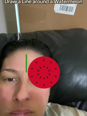 A post by @couchpotztato on TikTok caption: In disbelief! #fyp #watermelonchallenge #watermelondraw 