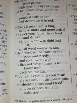 A post by @russellmast on TikTok caption: Jeremiah 22:16 - This verse reminds me of the parable of the sheep and goats when Jesus says "Whatever you did for one of the least of these brothers and sisters of mine, you did for me". How we treat the vulnerable in society allows us to assess whether or not we have the same love Jesus had. There is a direct relationship between compassion and being Christian because the Holy Spirit empowers us to be cheerful givers. Here, Jeremiah is preaching about how most of the kings of N. Israel and Judah have been selfish and have not had compassion on the vulnerable in society. He mentions how king Josiah of Judah (who reigned during the early stages of Jeremiah's ministry around 620 BC) was one of the few kings to have a compassionate heart and to show that compassion through actions to promote justice for the vulnerable in society. God allows us opportunities to be cheerful givers (look at Hurricane Helene for example), so let's use hard times as opportunities to show Jesus' compassion to others #christian #spreadthegospel #christiantiktok #jesus 