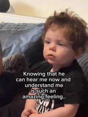 A post by @sakuraaga on TikTok caption: He felt it, before he heard it 🥹♥️ #cochlearimplant #cochlearimplantkids #deaf #firsttimemom 