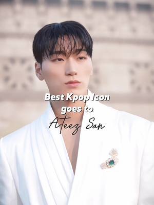 A post by @utopisan on TikTok caption: San won ‘Best K-pop Icon’ at ELLE Style Awards 2024 #ateez #san #ellestyleawards2024 #kpopicon #atiny #choisan 