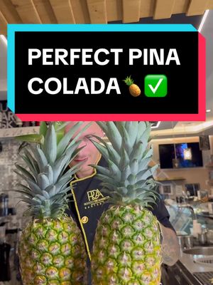 A post by @roccodeangelisrda on TikTok caption: PERFECT PINA COLADA✅🍍 Shake and double strain: 1.5 cl di succo di lime fresco, 3 cl latte di cocco, 6 cl estratto d’anans fresco, 4 cl rum bianco, 2 cl liquore al cocco, 2 dash di angostura e shakerare energicamente! Filtrare con colino in tambler alto!✅ Buon appetit🥂