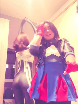 A post by @geminot on TikTok caption: #swagapino #arielleagbayani #captainamerica #nycc #silk #cindymoon #spiderman 