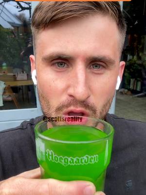 A post by @scottsreality on TikTok caption: This is how you make green fanta using only 2 ingredients! 💚😳