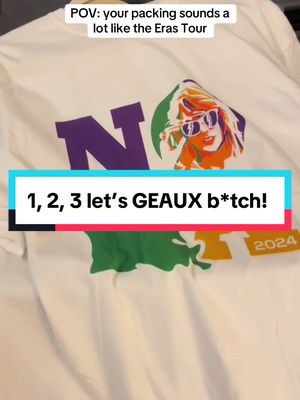 A post by @jiffykatewrites on TikTok caption: Nola N2, we’re coming for you!! #erastourtaylorswift #erastouroutfits #erastouroutfit #erastourneworleans #taylorswifterastour 