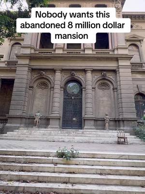 A post by @pimpmycamel on TikTok caption: Exploring an abandoned 8 million dollar mansion with a dark past. #abandonedplaces #urbex #urbanexploring #abandonedmansion 