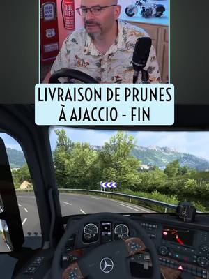 A post by @sir.thomas.officiel on TikTok caption: Livraison de prunes au Carrefour d’Ajaccio... #ETS2 #Camion #Jeuxvideo #eurotrucksimulator2 #Corse #Gaming #Simulation