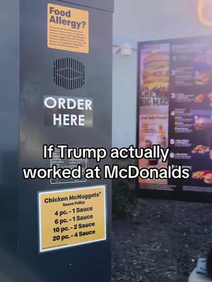 A post by @andy_riddle on TikTok caption: If Trump actually worked at McDonalds 