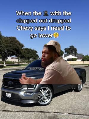 A post by @el_cuhh_rolls on TikTok caption: #CapCut got me stressin😤 #fyp #chevy #singlecab #humor #trending #10r80 #ford #cateye 