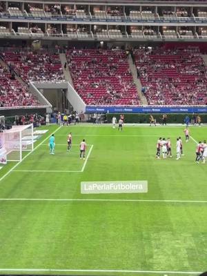 A post by @laperlafutbolera on TikTok caption: gol de necaxa vs chivas en el estadio akron #chivas #akron #jalisco #necaxa #chivastv #chivasfc